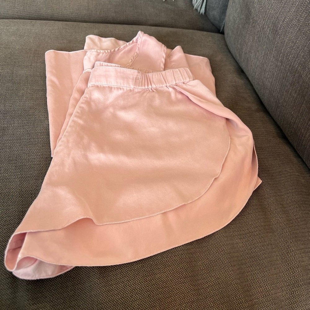 Lunya pink washable silk sleep set M